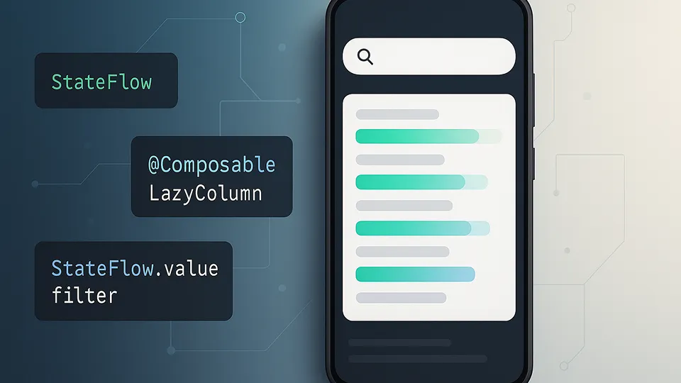 Master dynamic search in Jetpack Compose with real-time filtering, proper state management, and performance optimization techniques for modern Android apps.