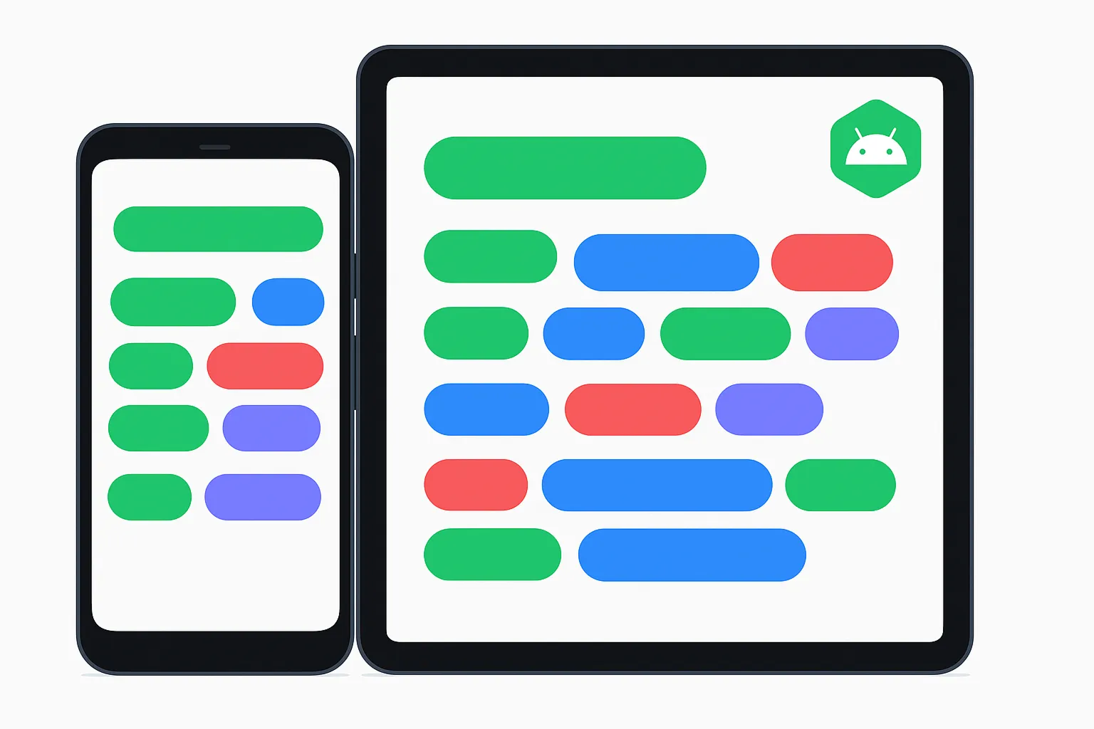 FlowRow and FlowColumn in Jetpack Compose automatically arrange UI elements based on available screen space, eliminating overflow issues and creating responsive layouts that adapt to any device size.
